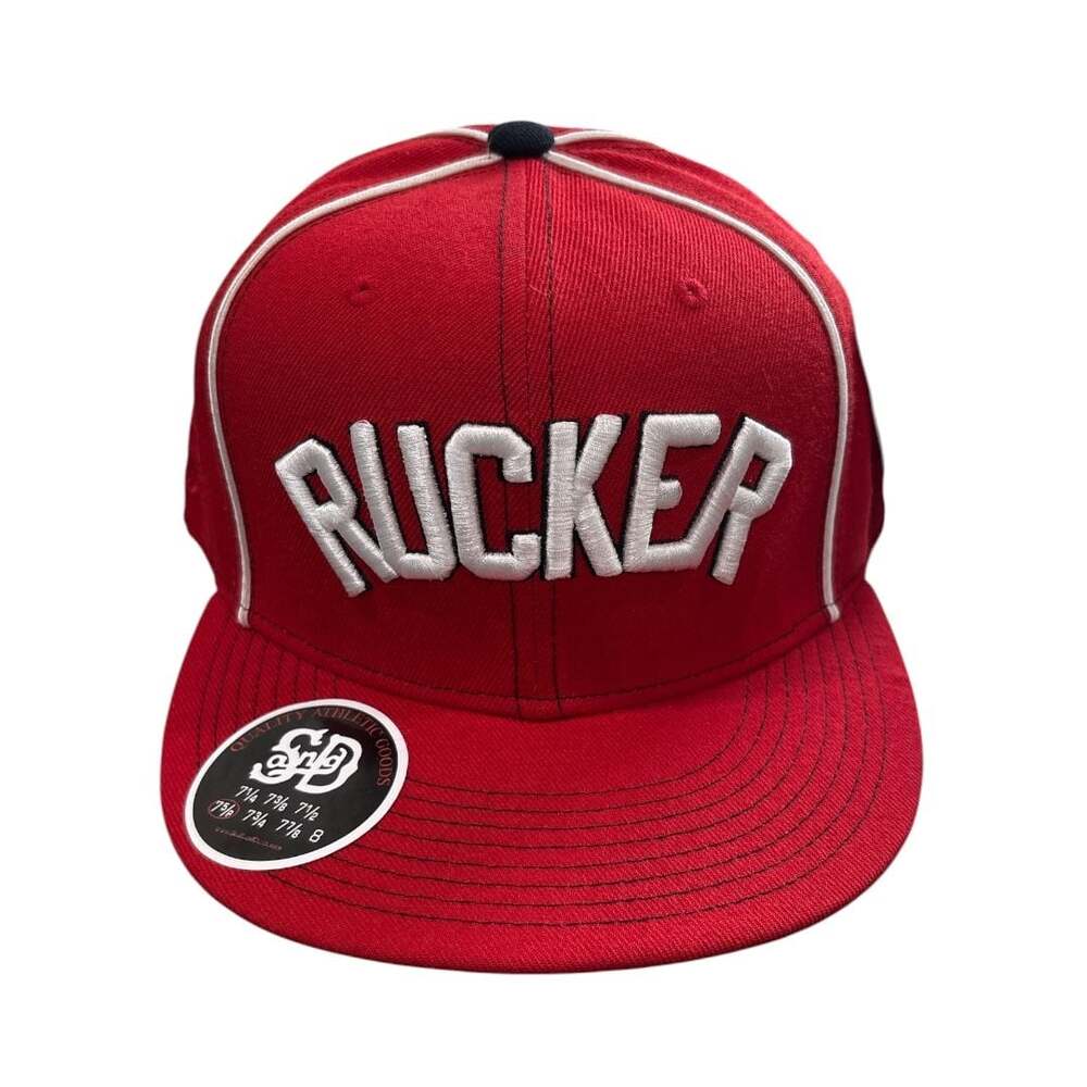 NWT Stall & Dean Rucker Park Harlem Courts Red Fitted Hat Size 7 5/8